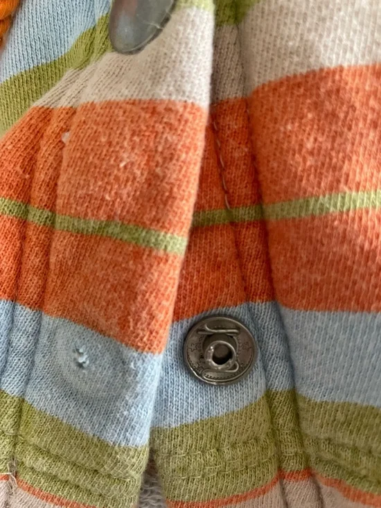 NWT We The Free Striped Hooded sweatshirt in Green, Orange & Blue - Picture 3 of 6